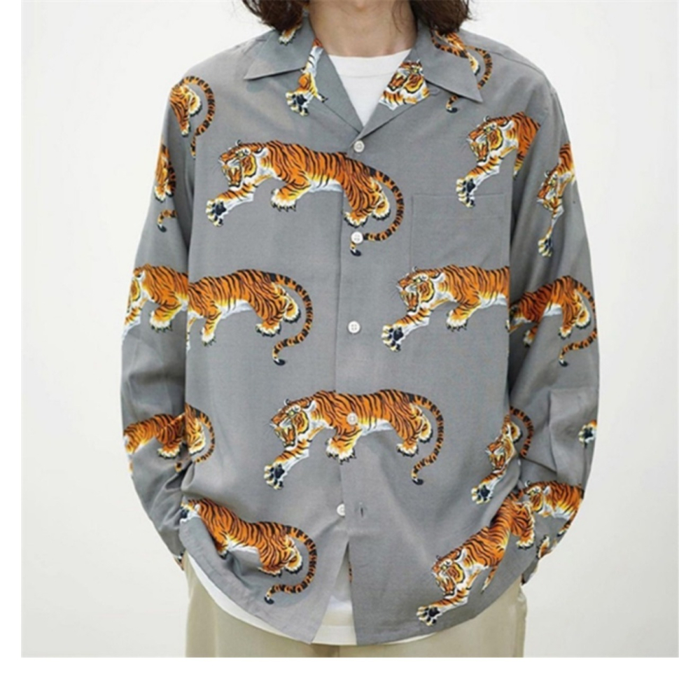 WACKO Iconic 天國東京 古巴襯衫 天絲 滿版印花 寬鬆 夏威夷襯衫長袖 HAWAIIAN SHIRT-細節圖7