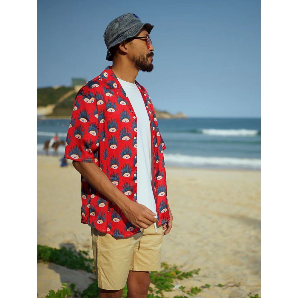 HAWAIIDEALER ORIGIONAL TEARS OF GOD古巴領襯衫原創印花NON SIZE UNISEX-細節圖7