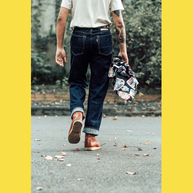 AZUL ORIENTE Densetsu 傳奇致敬款 16oz 粉紅赤耳 511 原色牛仔褲 INDIGO 毛羽感-細節圖4