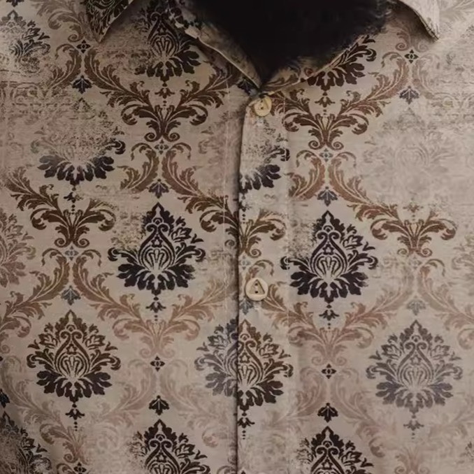 EL CAPITAL 復古滿版花紋復古長袖襯衫 港風 日系 街頭 80年代 音樂祭穿搭 菁英資本-細節圖4