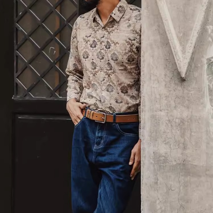 EL CAPITAL 復古滿版花紋復古長袖襯衫 港風 日系 街頭 80年代 音樂祭穿搭 菁英資本-細節圖5