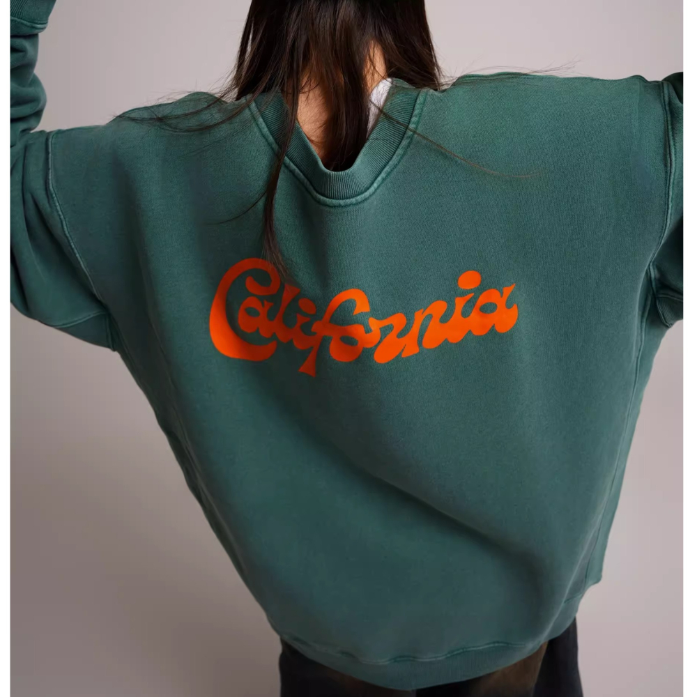 EL CAPITAL 加州摩托車綠色大學tee 長袖衛衣 大學生 學院風 慵懶 街頭 菁英資本-細節圖4