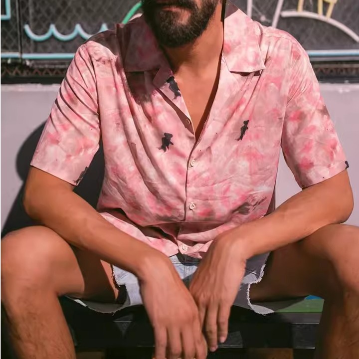 EL CAPITAL 花瓣花紋滿版短袖襯衫 滿版印花 花襯衫 復古 潮流 街頭 音樂祭穿搭 菁英資本-細節圖5