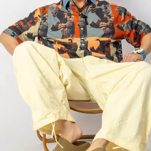 EL CAPITAL 哥吉拉滿版印花短袖襯衫 花襯衫 短袖襯衫 哥吉拉 怪獸 街頭潮流 音樂季 菁英資本-細節圖2