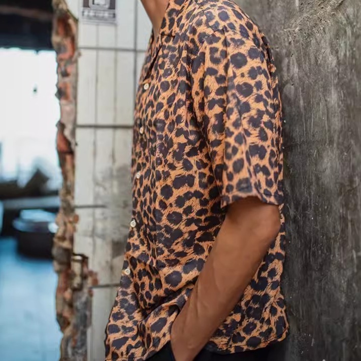 EL CAPITAL 風騷豹紋短袖襯衫 滿版花紋 花襯衫 短袖襯衫 騷氣十足 復古潮流 台客風 音樂祭 菁英資本-細節圖4