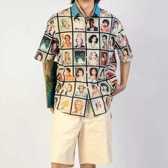 EL CAPITAL 滿版拍立得印花短袖襯衫 滿版印花 短袖襯衫 花襯衫 行走相簿 獵人頭 街頭 潮流 菁英資本-細節圖3