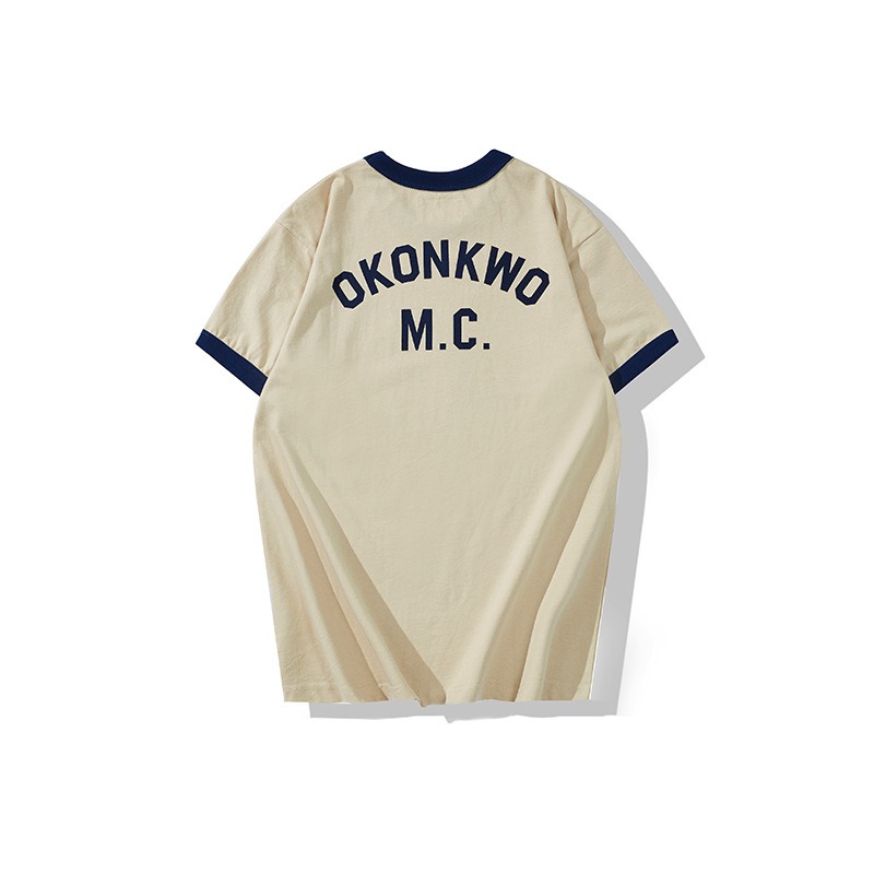 OKONKWO VINTAGE 拼色印花 CAFE RACER 200克 拼色滾領 t-shirt-細節圖6