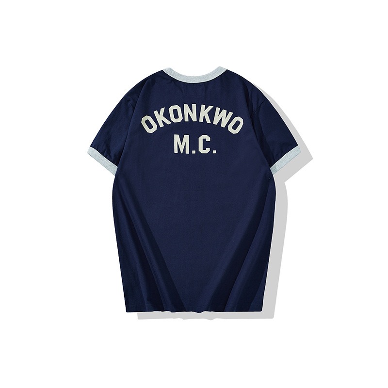 OKONKWO VINTAGE 拼色印花 CAFE RACER 200克 拼色滾領 t-shirt-細節圖8
