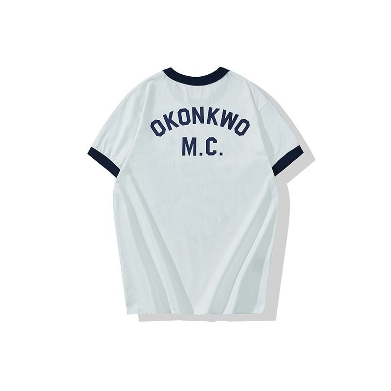 OKONKWO VINTAGE 拼色印花 CAFE RACER 200克 拼色滾領 t-shirt-細節圖9