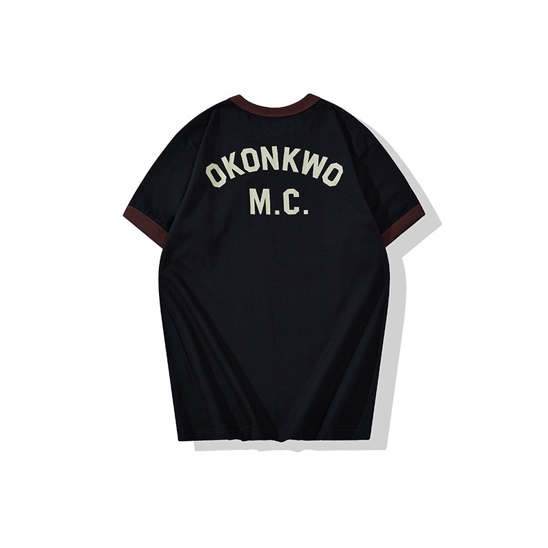 OKONKWO VINTAGE 拼色印花 CAFE RACER 200克 拼色滾領 t-shirt-細節圖10