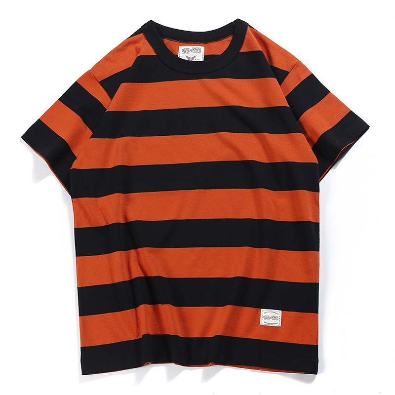 OKONKWO VINTAGE 長青款 BIKER 260克 條紋印刷逃犯裝 t-shirt-細節圖6