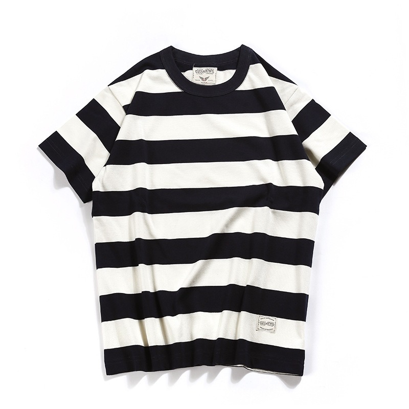 OKONKWO VINTAGE 長青款 BIKER 260克 條紋印刷逃犯裝 t-shirt-細節圖7