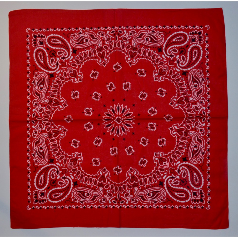 現貨秒發 加大 70x70 大方巾變形蟲腰果花藍紅白 純棉 骷髏 RRL風 戶外騎行頭巾 BANDANA-規格圖11