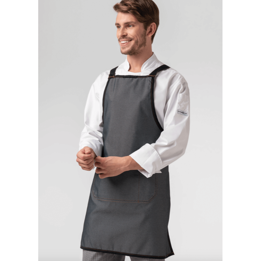 現貨秒發 Reversible Cross Back Apron 雙面穿 後背交叉圍裙 牛仔布 包邊-細節圖2