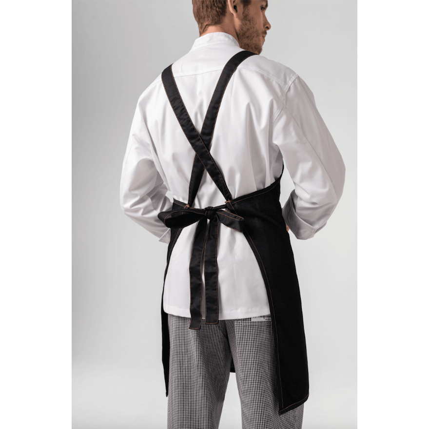 現貨秒發 Reversible Cross Back Apron 雙面穿 後背交叉圍裙 牛仔布 包邊-細節圖3