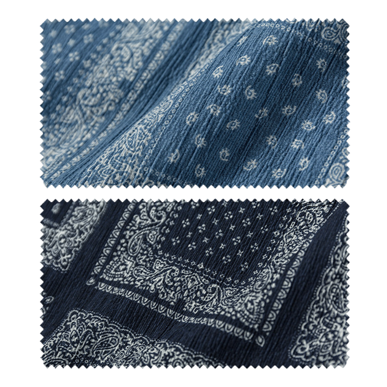 NON STOCK 夏季泡泡紗 男士寬鬆襯衫 復古腰果花 bandana 海灘襯衫 出國襯衫-細節圖2