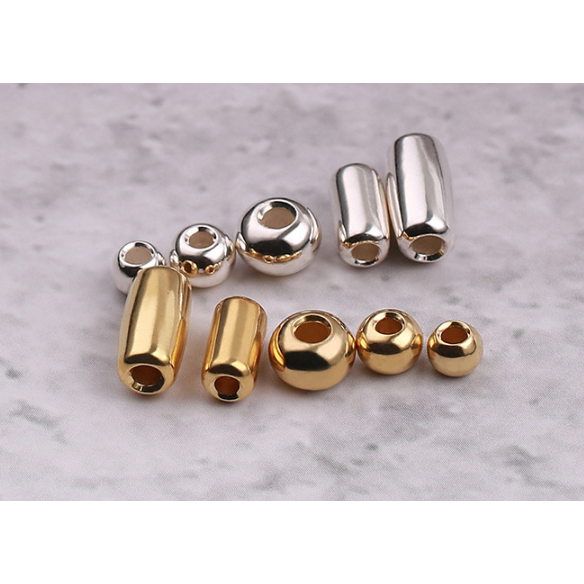 台灣最低價 925純銀串珠 黃銅串珠 管珠實心銀珠 隔珠 銀管珠Goro’s TK HB 菊地健 鹿皮繩-細節圖2