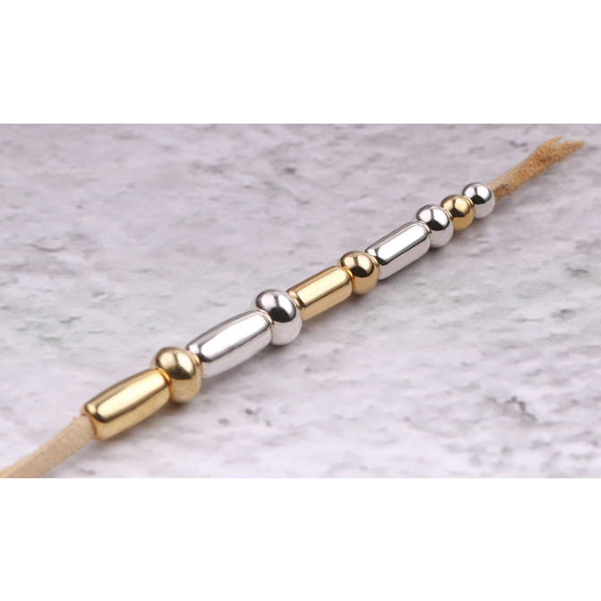 台灣最低價 925純銀串珠 黃銅串珠 管珠實心銀珠 隔珠 銀管珠Goro’s TK HB 菊地健 鹿皮繩-細節圖8