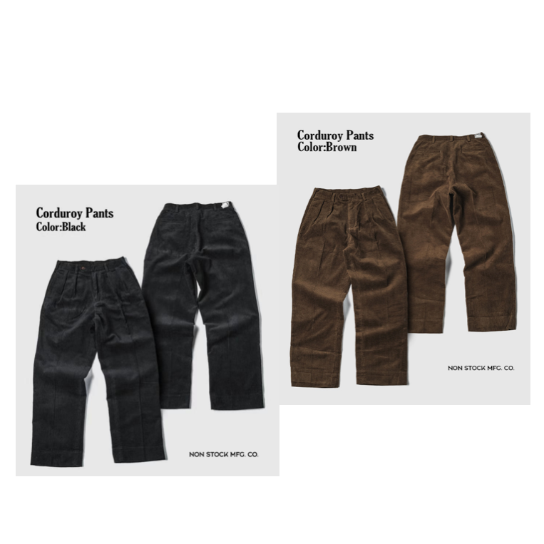 超耐磨注目款 NON STOCK 重磅燈芯絨 兩折直筒長褲男式寬鬆休閒長褲-細節圖6