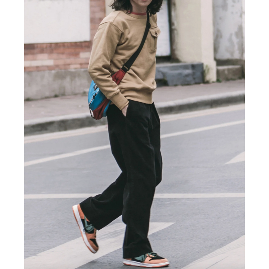 超耐磨注目款 NON STOCK 重磅燈芯絨 兩折直筒長褲男式寬鬆休閒長褲-細節圖9