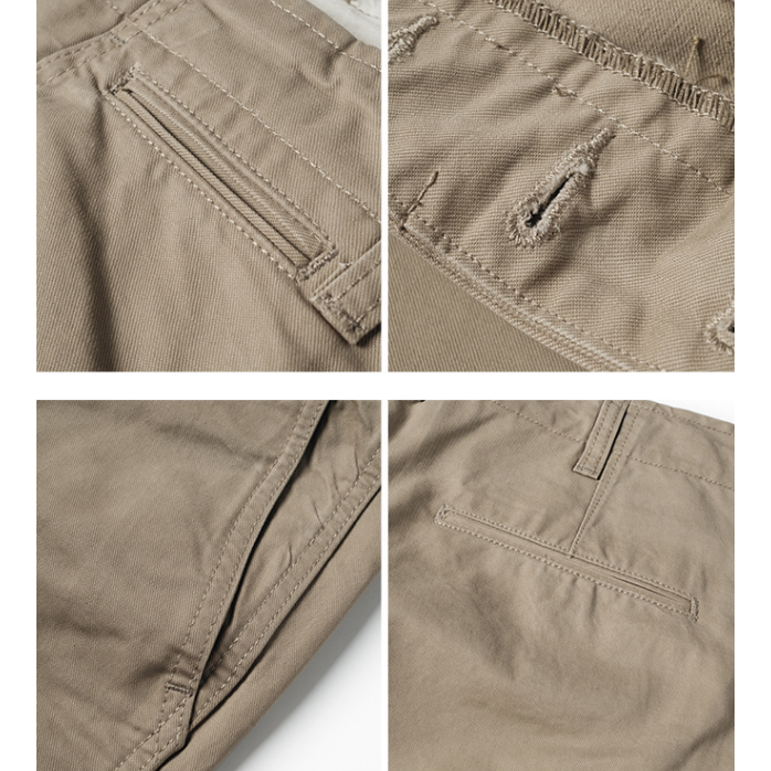 經典美式復古高腰無摺斜布紋卡其褲 NON STOCK 純寬鬆剪裁-細節圖6