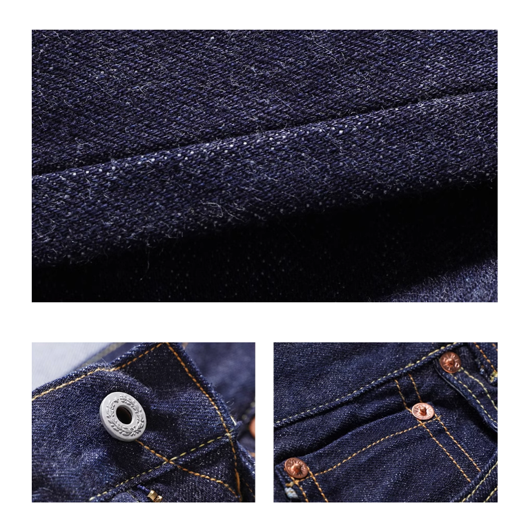 511xx lvc BOTTOM FLY 復刻Warehouse酸化面料 長絨棉布料 16.5 oz-細節圖8