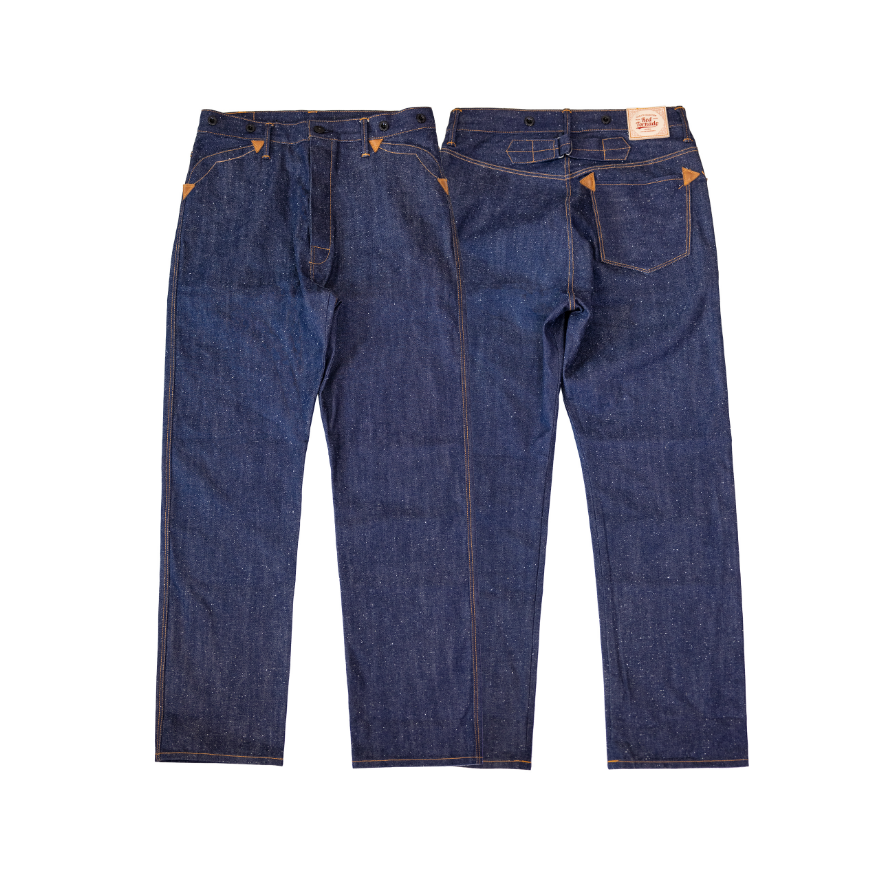 復刻WARE HOUSE 1228 12oz 雪花牛仔三角皮革補丁 直筒褲 紅赤耳 時代經典-細節圖4
