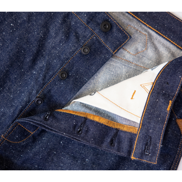 復刻WARE HOUSE 1228 12oz 雪花牛仔三角皮革補丁 直筒褲 紅赤耳 時代經典-細節圖8