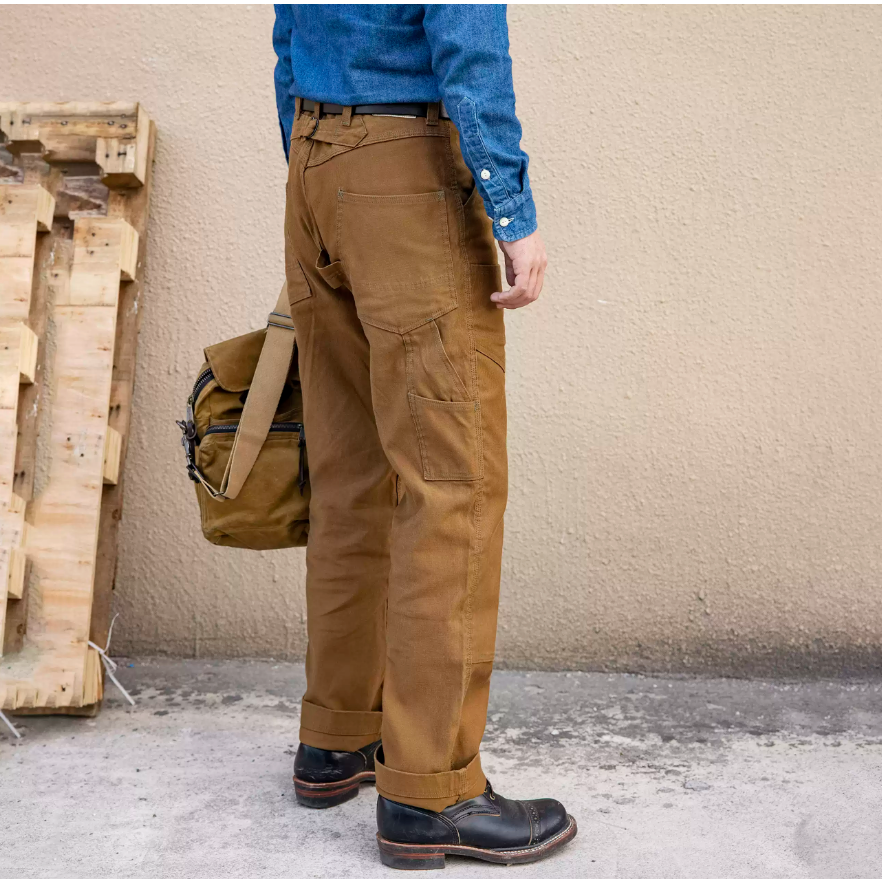 本季必買 復刻 Freewheelers Derrickman 14oz 魚骨紋 9口袋工裝褲 高腰寬鬆直筒 重機褲-細節圖4