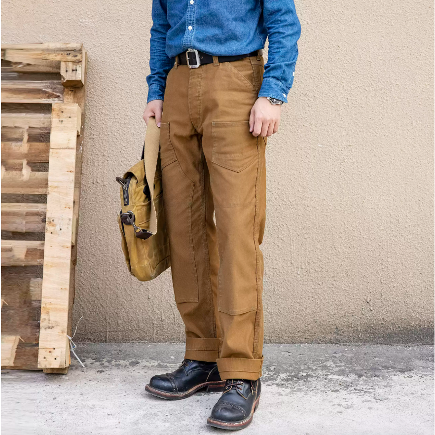 本季必買 復刻 Freewheelers Derrickman 14oz 魚骨紋 9口袋工裝褲 高腰寬鬆直筒 重機褲-細節圖5