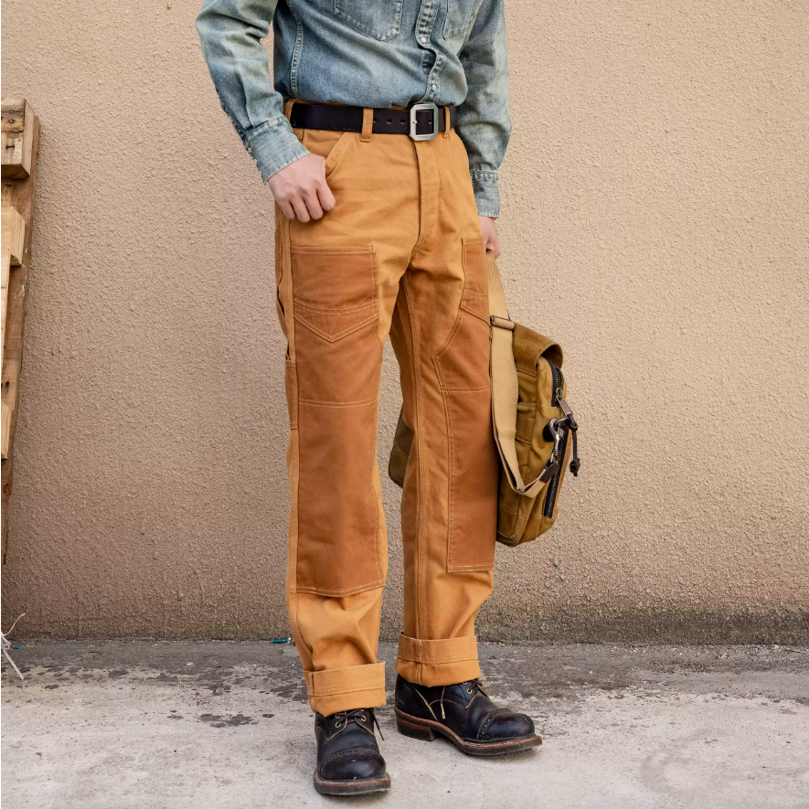 本季必買 復刻 Freewheelers Derrickman 14oz 魚骨紋 9口袋工裝褲 高腰寬鬆直筒 重機褲-細節圖6