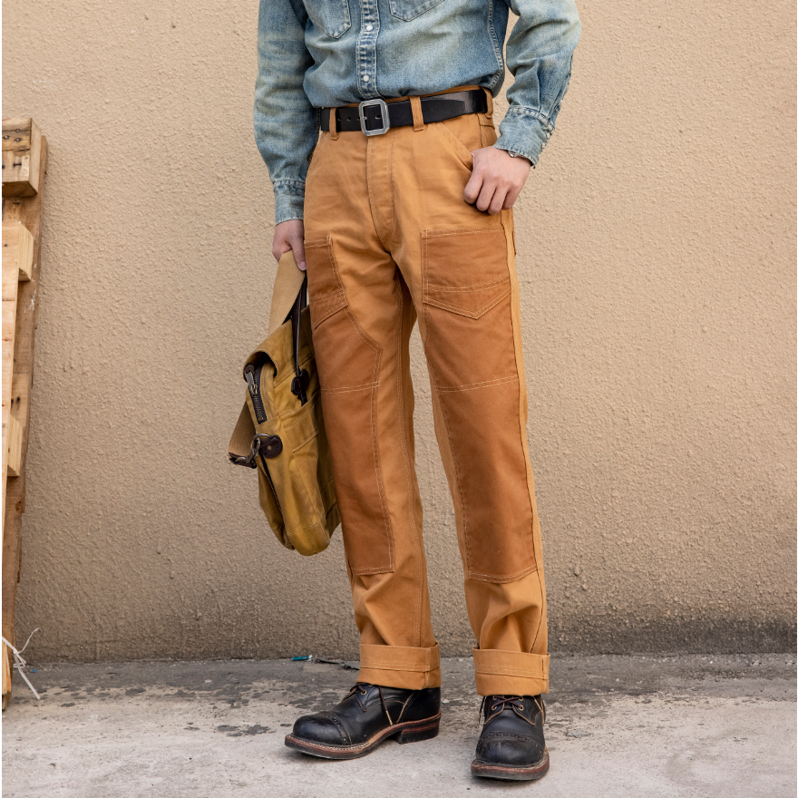 本季必買 復刻 Freewheelers Derrickman 14oz 魚骨紋 9口袋工裝褲 高腰寬鬆直筒 重機褲-細節圖8