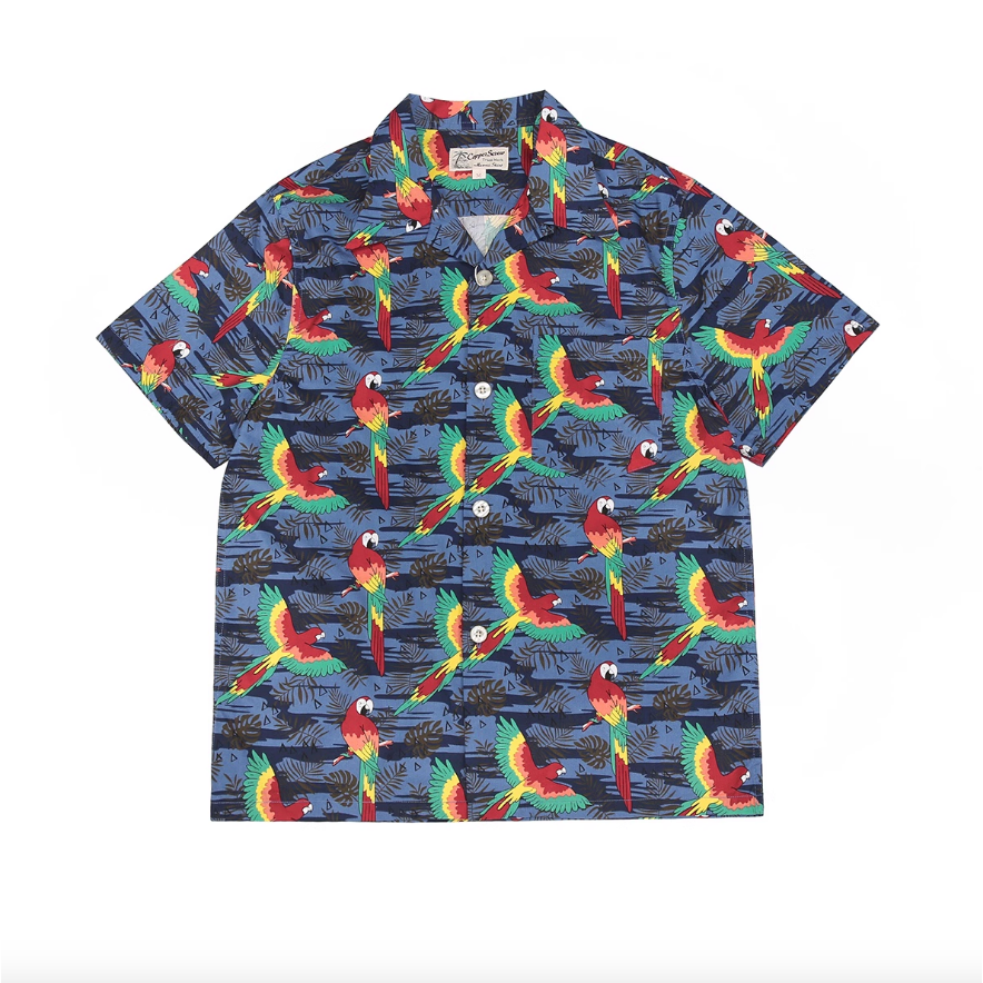 Guacamayo.SCREW 古巴領 七彩鸚鵡 日式復古襯衫 夏威夷襯衫 海灘襯衫-細節圖4