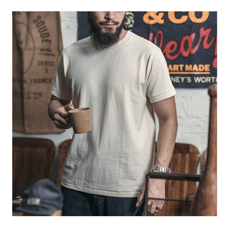 頂級做工環錠紡紗bronson 老式古董織布機300g重磅圓領短袖T-SHIRT-細節圖5