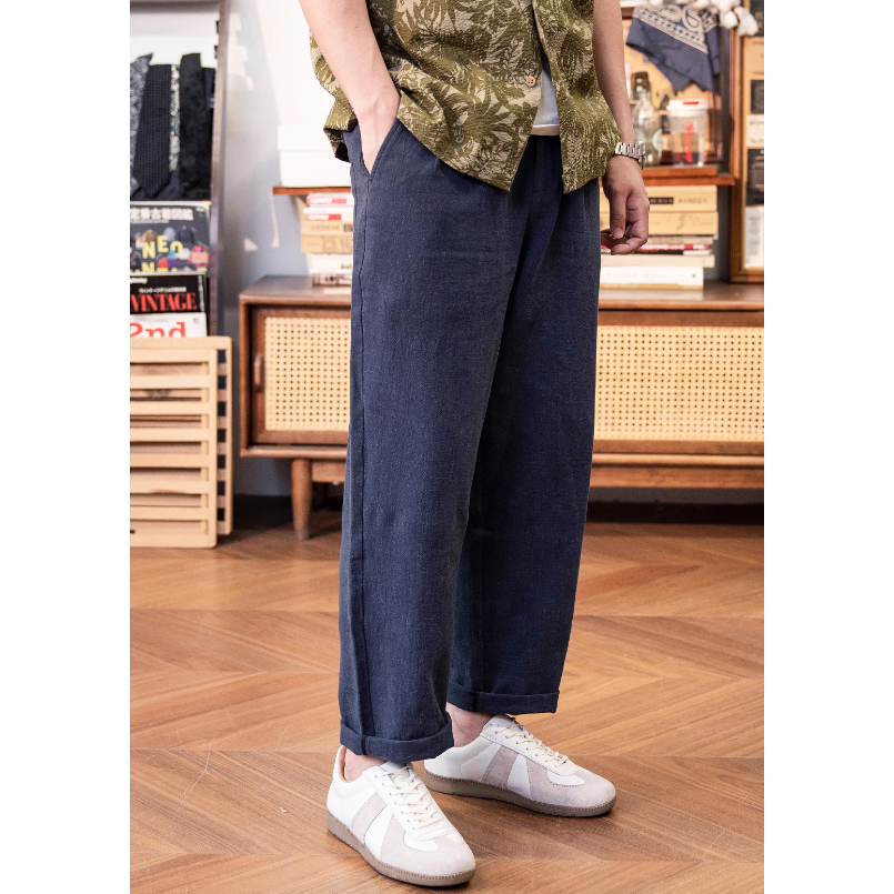 2025 度假系列  old money 亞麻Linum 寬鬆舒適長褲 休閒褲 復古棉麻-細節圖7