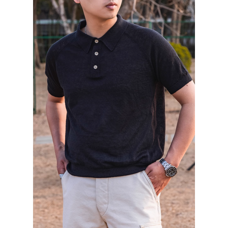 100%天然亞麻紗線 天然羽織機 28支 polo衫 薄輕透 夏季舒適首選-細節圖2