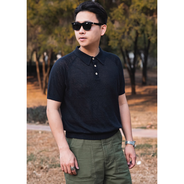 100%天然亞麻紗線 天然羽織機 28支 polo衫 薄輕透 夏季舒適首選-細節圖4