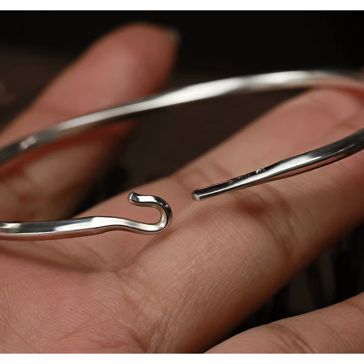 經典系列翻單 銀飾手環 手工敲擊 拉絲 銀手圈 VINTAGE 養牛聖物-細節圖4