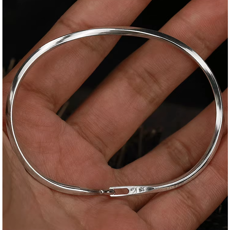 經典系列翻單 銀飾手環 手工敲擊 拉絲 銀手圈 VINTAGE 養牛聖物-細節圖5