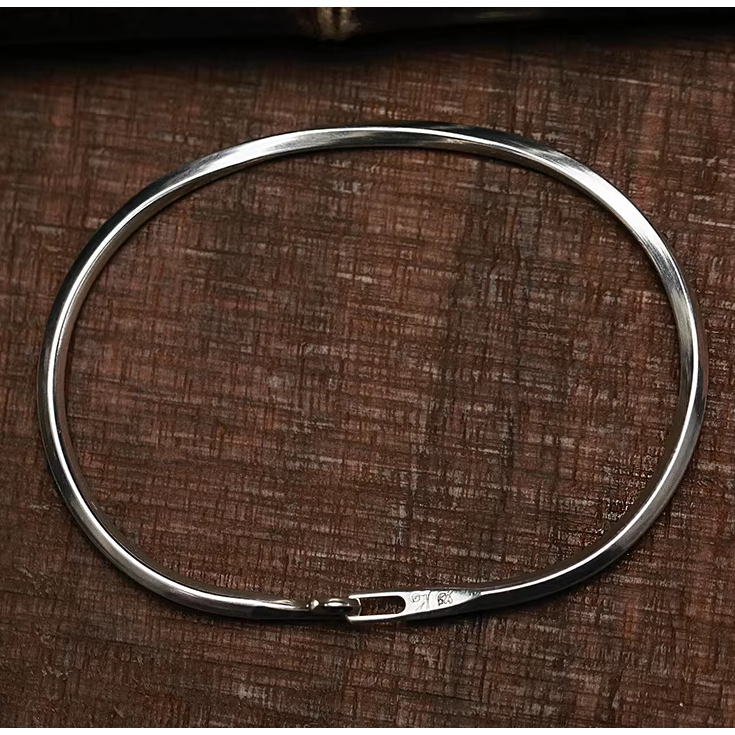 經典系列翻單 銀飾手環 手工敲擊 拉絲 銀手圈 VINTAGE 養牛聖物-細節圖6