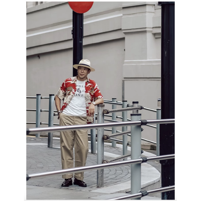 BRONSON復刻1942斜紋卡其布CHINOS寬鬆直筒高腰闊腿長褲6-254 11.5oz-細節圖2