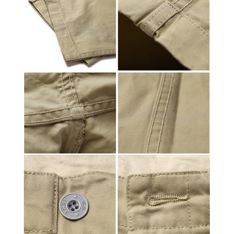 BRONSON復刻1942斜紋卡其布CHINOS寬鬆直筒高腰闊腿長褲6-254 11.5oz-細節圖9