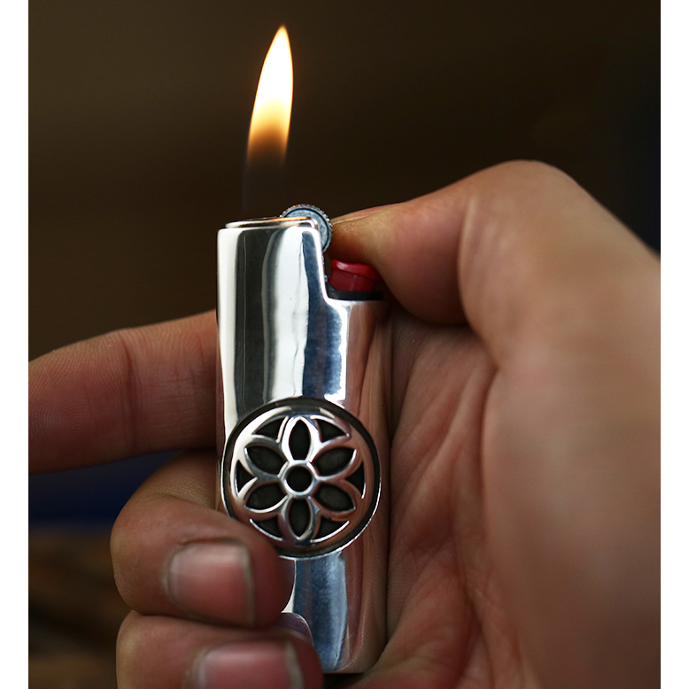 真金白銀 Vintage’s abalone lighter cover BIC MINI 打火機殼sakura-細節圖3