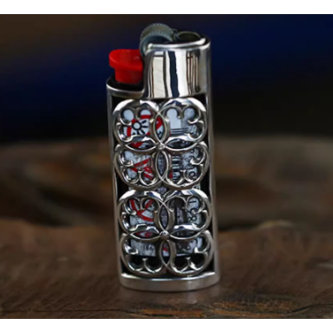 真金白銀 Vintage’s abalone lighter cover BIC MINI 打火機殼sakura-細節圖6