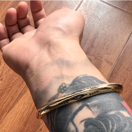 NAVAJO 930純銀手環 黃銅 紅銅 印地安壓紋 手工雕刻 VINTAGE-細節圖2