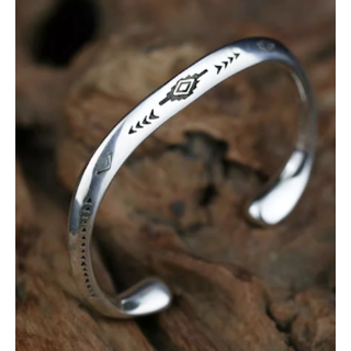 NAVAJO 930純銀手環 黃銅 紅銅 印地安壓紋 手工雕刻 VINTAGE-細節圖3