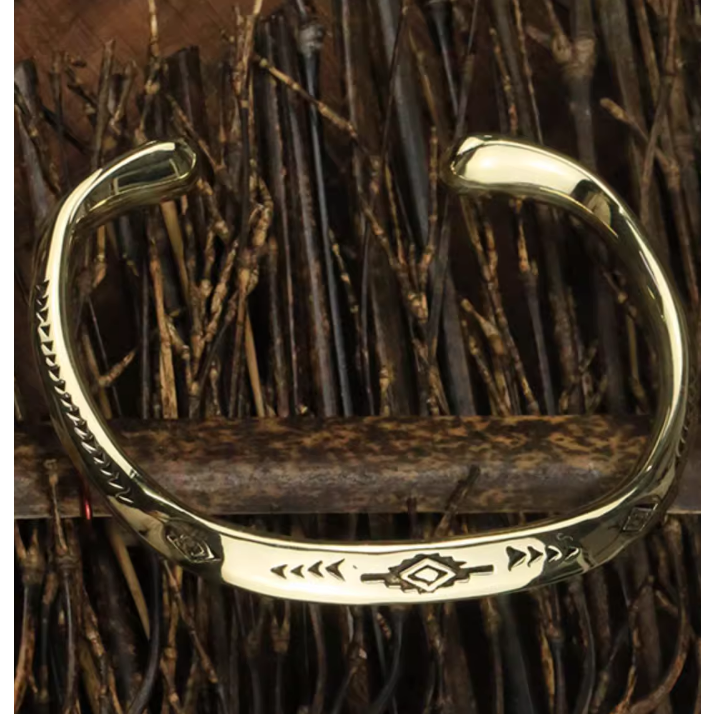 NAVAJO 930純銀手環 黃銅 紅銅 印地安壓紋 手工雕刻 VINTAGE-細節圖10