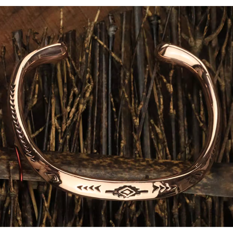 NAVAJO 930純銀手環 黃銅 紅銅 印地安壓紋 手工雕刻 VINTAGE-細節圖11