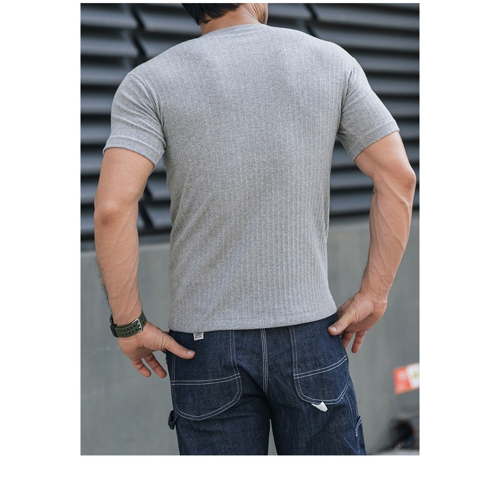 法系 Ribbed Knit 高定螺紋修身素面打底T-SHIRT針織-細節圖10