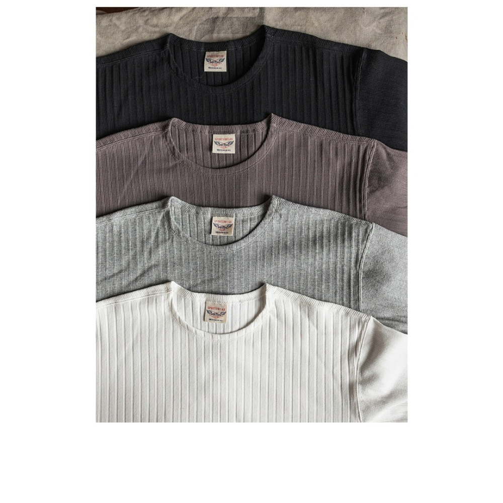 法系 Ribbed Knit 高定螺紋修身素面打底T-SHIRT針織-細節圖11